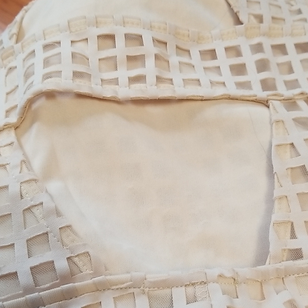 Elegant Mystic Cream Sleeveless Dress - Picture 4 of 7